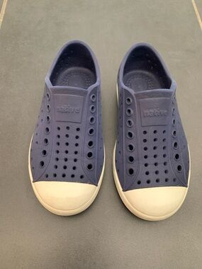 Native Kids Slip-On Sneaker in Navy Blue with White Sole